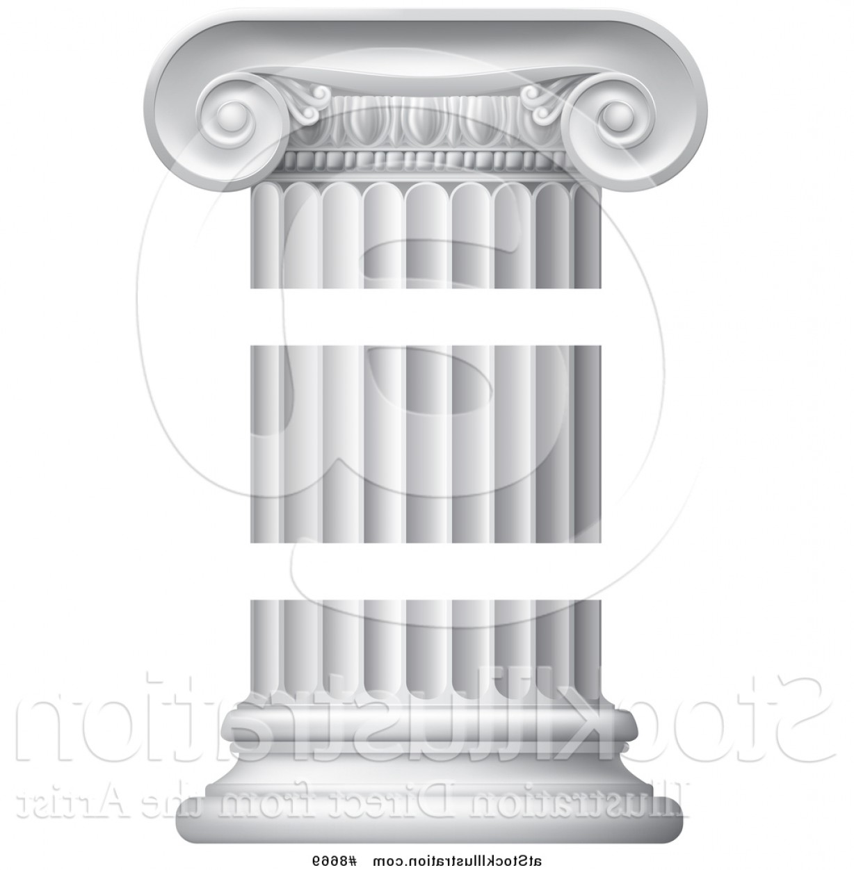 1228x1252 Vector Illustration Of A Greek Or Roman Column Pillar In Three