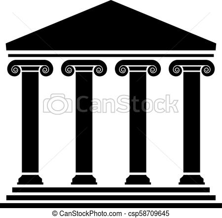 450x441 Vector Ancient Greek Architecture With Columns. Black And White