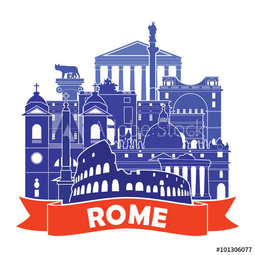 500x500 Rome. Vector Illustration