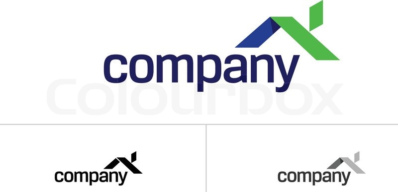 800x387 Green House Roof Logo Stock Vector Colourbox