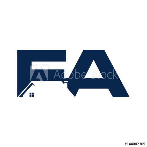 500x500 Letter F And A Logo Vector. Roof Logo Template. Icon And Symbol