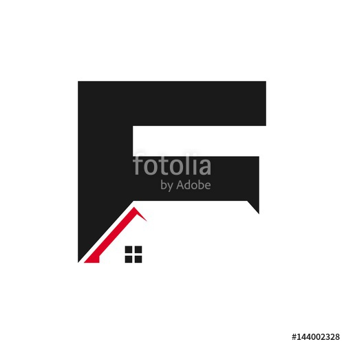 500x500 Letter F Logo Vector. Roof Logo Template. Icon And Symbol. Stock