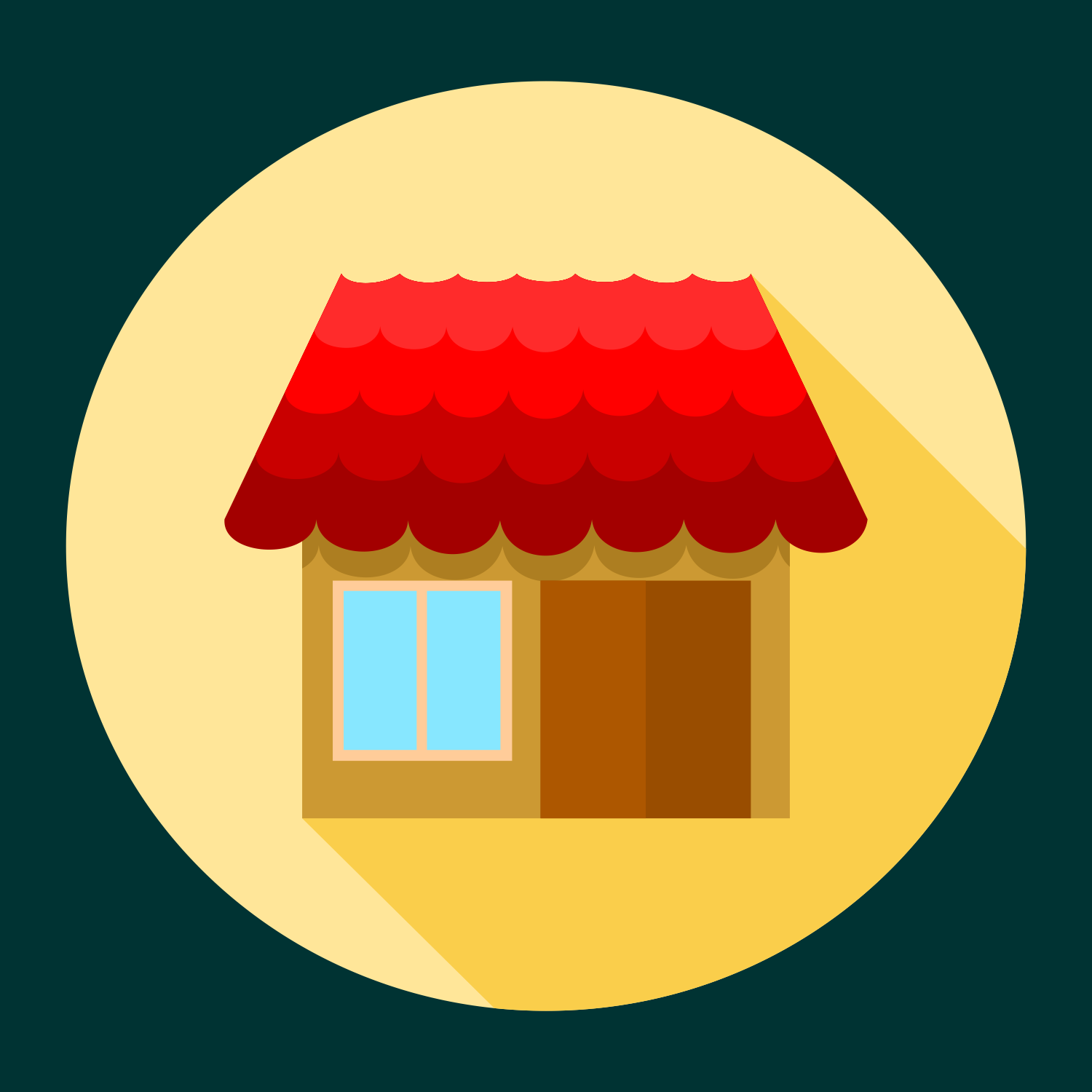1500x1500 Vector For Free Use House With Red Roof