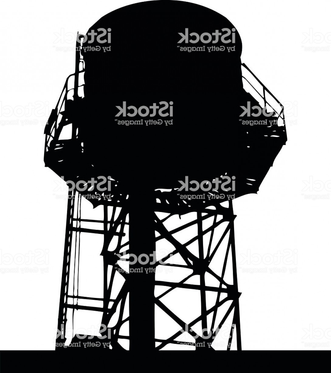 1089x1228 City Rooftop Water Tank Silhouette Vector Gm Lazttweet