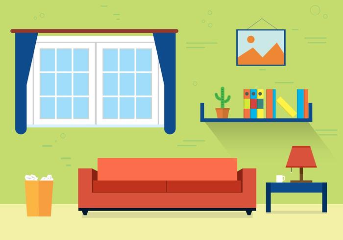 700x490 Living Room Vector Illustration