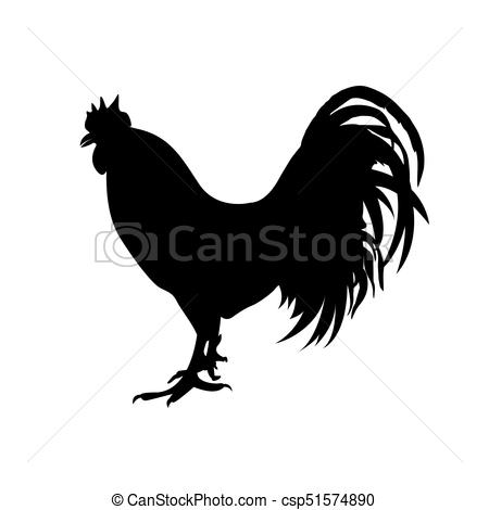 450x470 Icon Of Rooster, Vector Illustration.