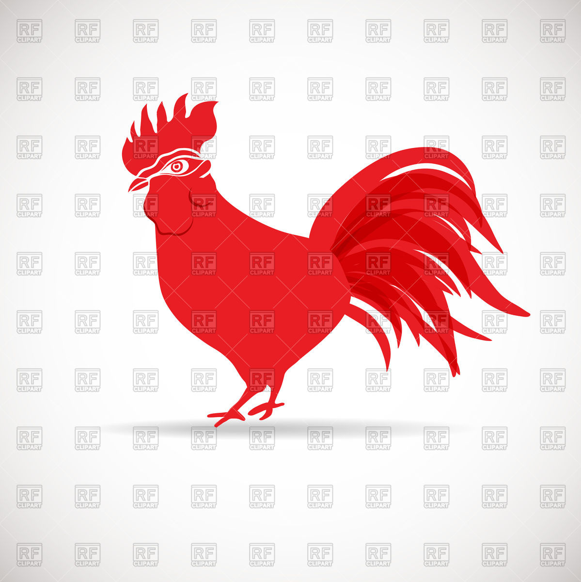 1199x1200 Red Rooster Vector Image Vector Artwork Of Plants And Animals