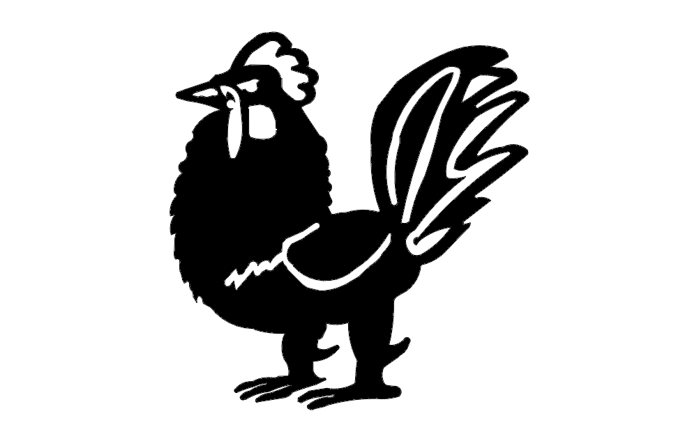 1002x633 Rooster Vector Dxf File Free Download