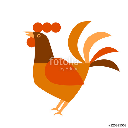 500x500 Rooster Vector Illustration Style Flat Stock Image And Royalty