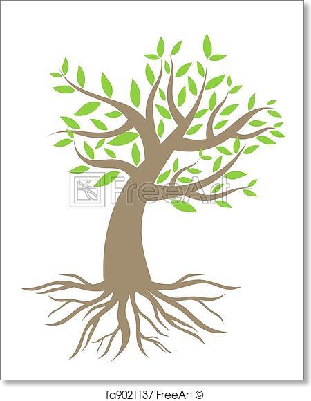 450x580 Free Art Print Of Tree With Roots. Tree With Roots. Vector