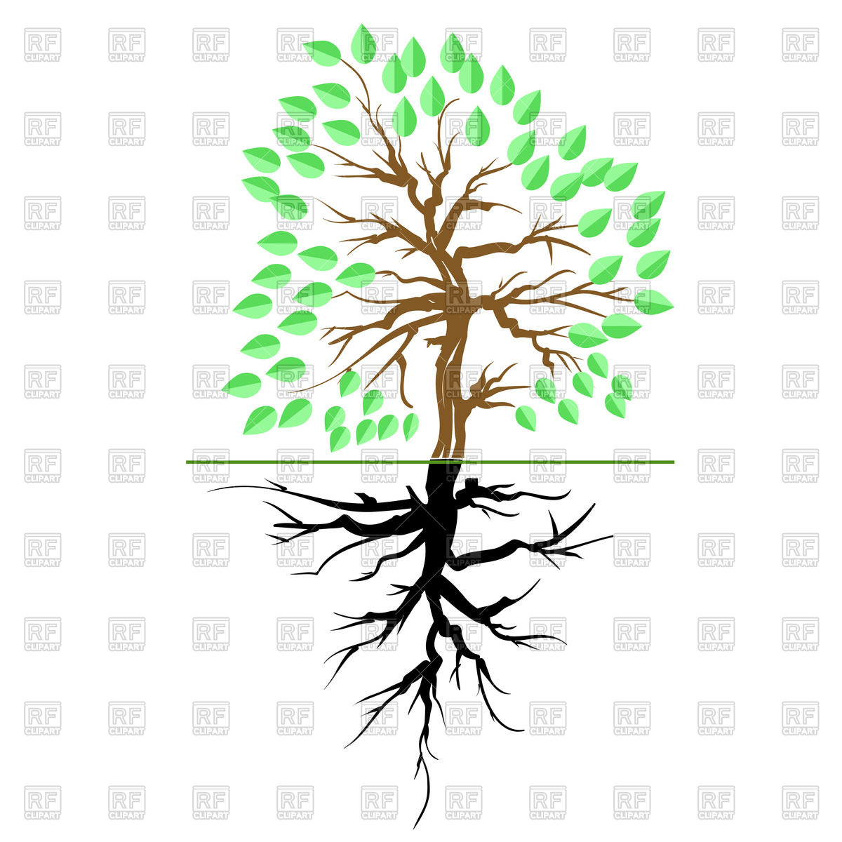 1200x1200 Green Tree With Root Vector Image Vector Artwork Of Plants And