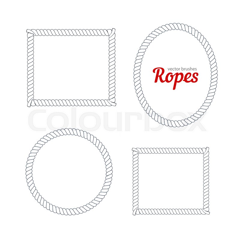 800x800 Vector Nautical Thick Rope Outline. Navy Rope For Border Or Frame