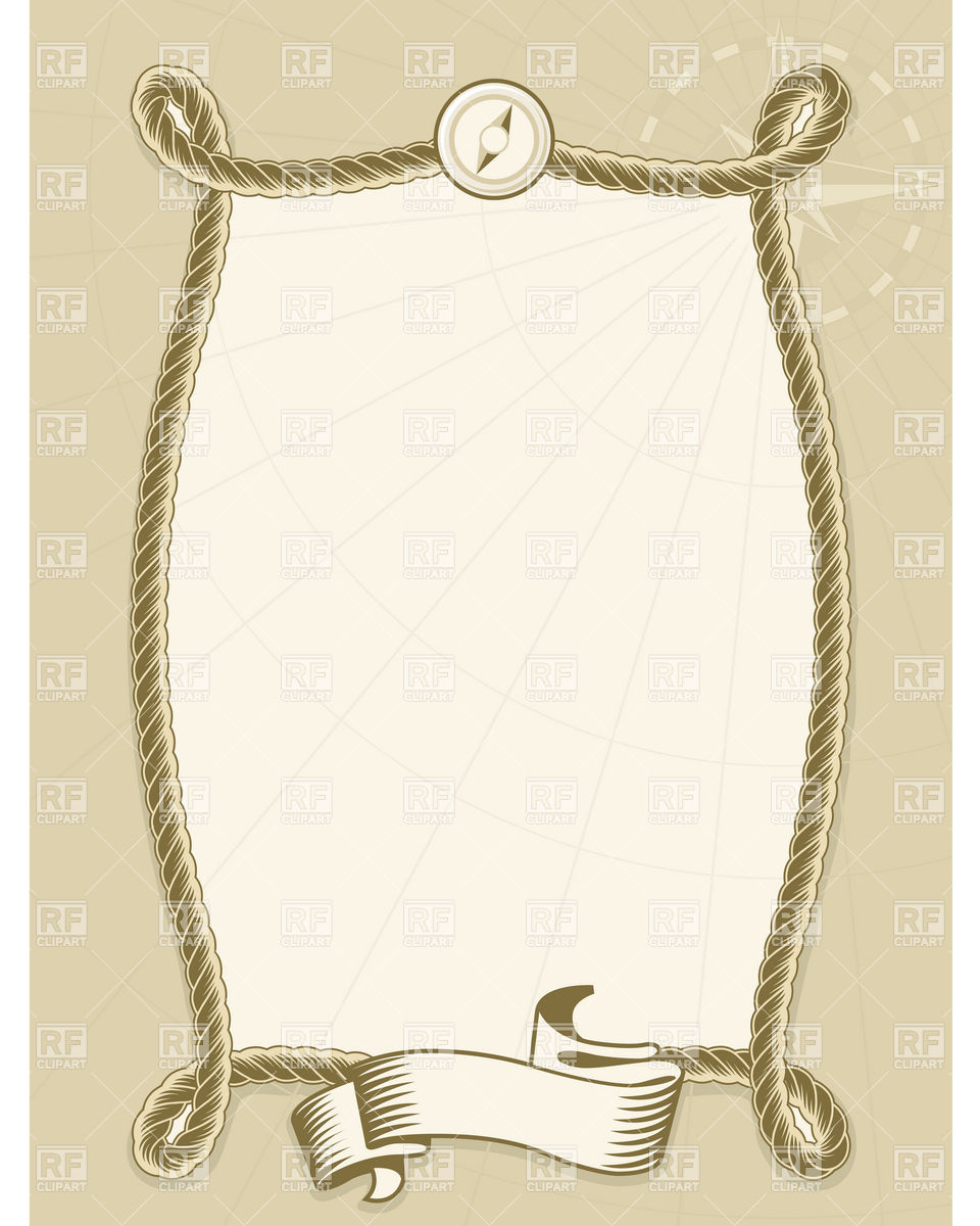 960x1200 Rope Frame With Ribbon And Wind Rose Vector Image Vector Artwork