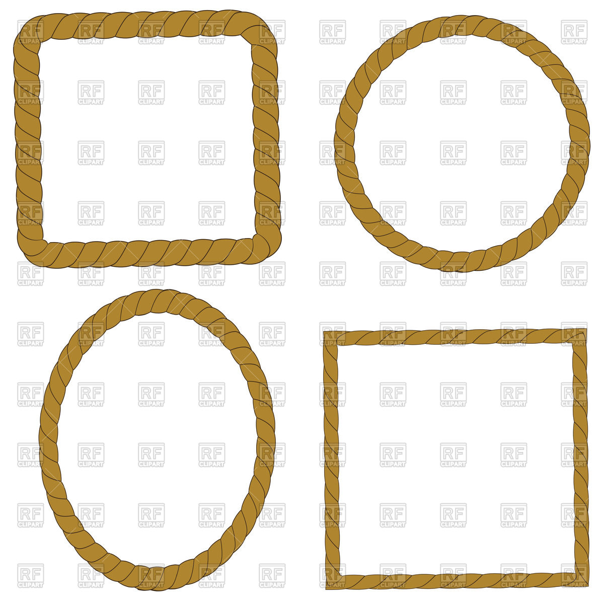 1200x1200 Set Of Rope Frames Vector Image Vector Artwork Of Borders And