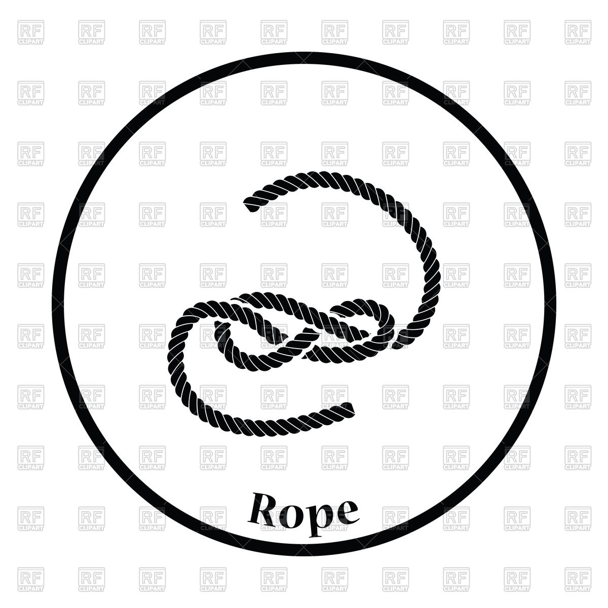 1200x1200 Thin Circle Design Of Knoted Rope Icon Vector Image Vector