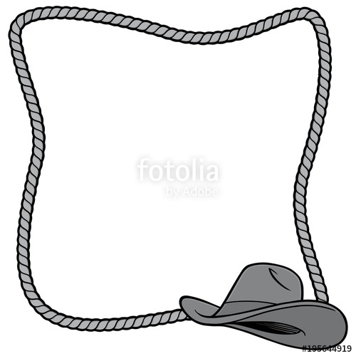 500x500 Rope Frame And Cowboy Hat Illustration