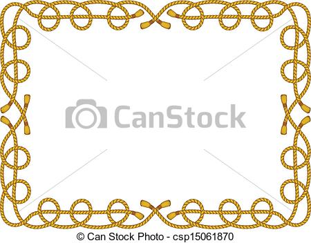 450x352 Rope Frame Isolated On White. Vector Frame From Rope Isolated On