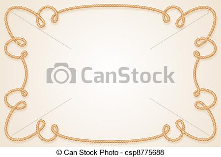 450x320 Rope Frame. Frame Made Of Rope. Cartoon Illustration For Design.
