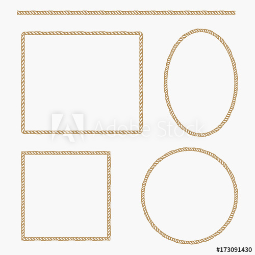 500x500 Set Of Rope Frame. Vector Illustration.