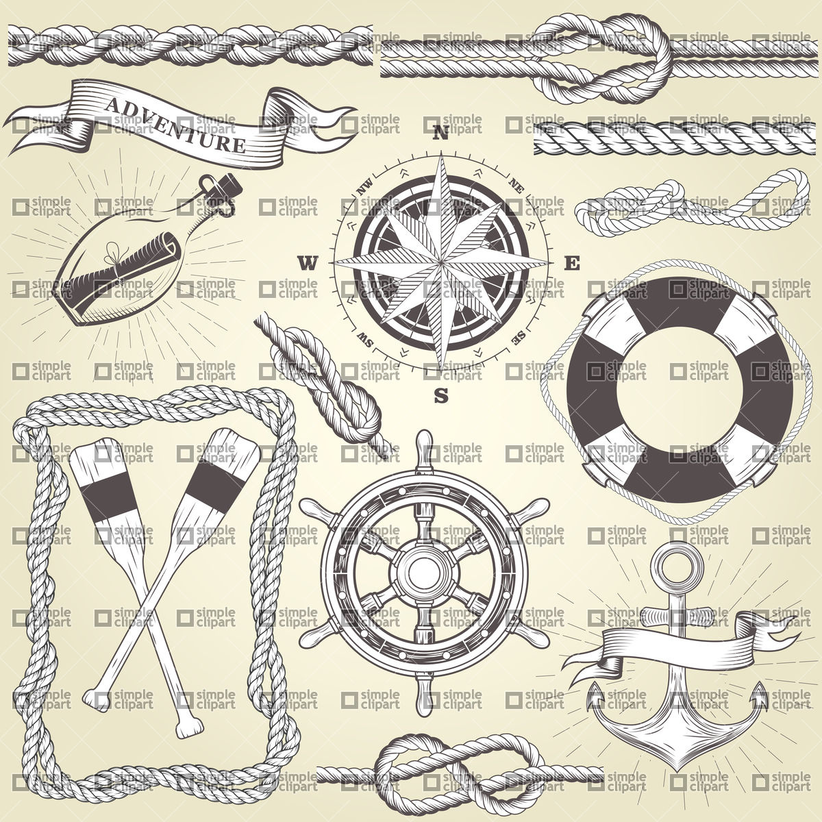 1200x1200 Vintage Seafaring Elements