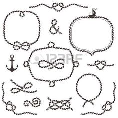 236x236 Monochrome Circle Rope Frame Vector