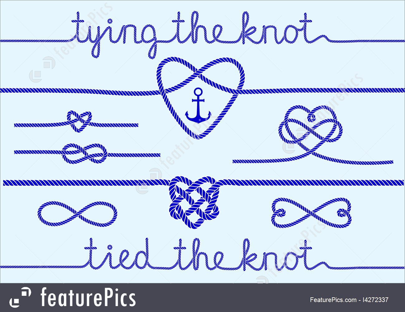 1300x1001 Rope Hearts And Knots, Vector Set