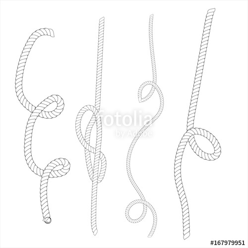 500x500 Rope Knots Collection. Decorative Elements. Vector Illustration