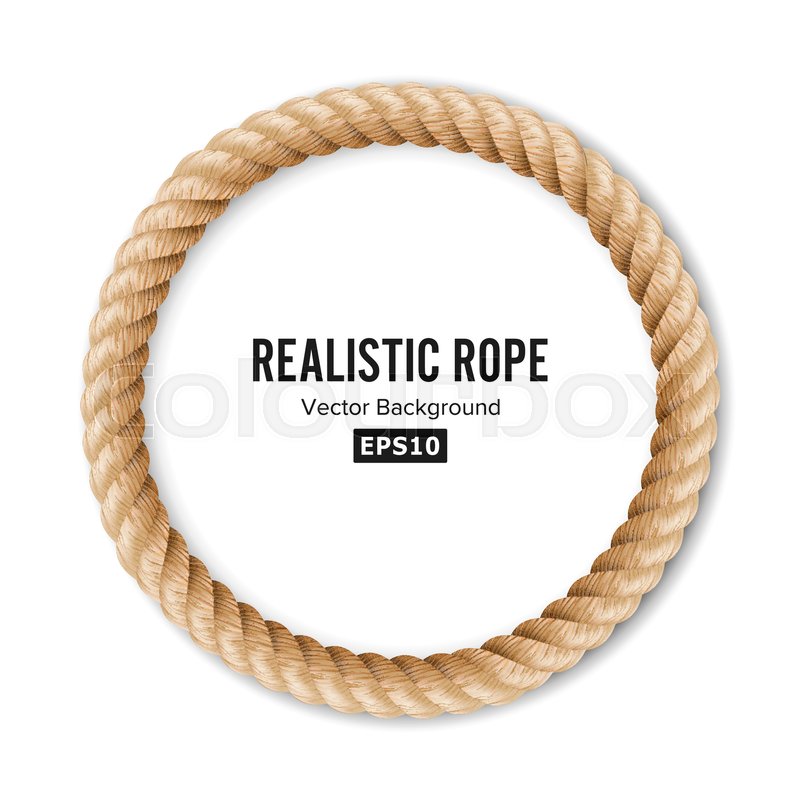 800x800 Realistic Rope Vector. 3d Circular Rope Isolated On White