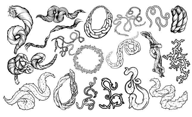 645x395 Bound Vines Amp Rope Vector Pack