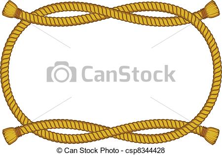450x315 Rope Frame Isolated On White. Vector Frame From Rope Isolated On
