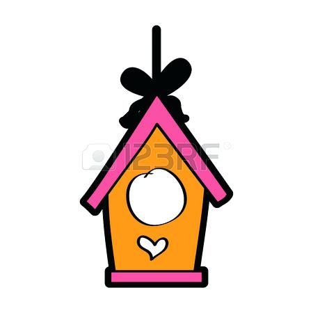 450x450 Bird Feeder Clip Art Wooden Bird House Hanging Of A Rope Vector