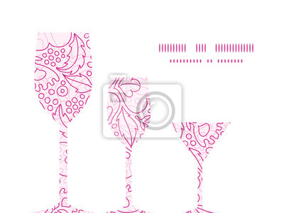 400x300 Flores De Color Rosa Vector Tres Copas De Vino Siluetas