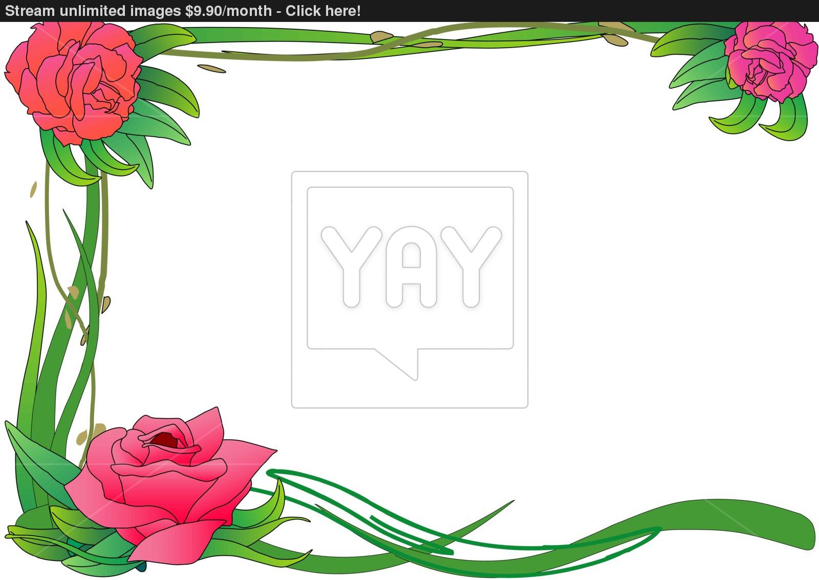 1600x1132 Rose Border Vector