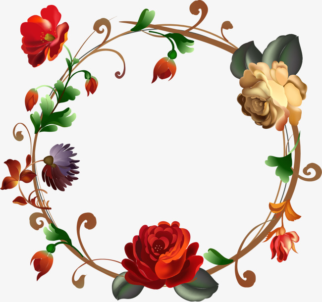 650x610 Vector Hand Painted Roses Border, Vector, Hand Painted, Rose