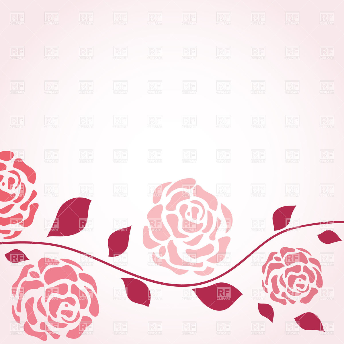 1200x1200 Retro Card With Stylized Buds Of Roses Vector Image Vector