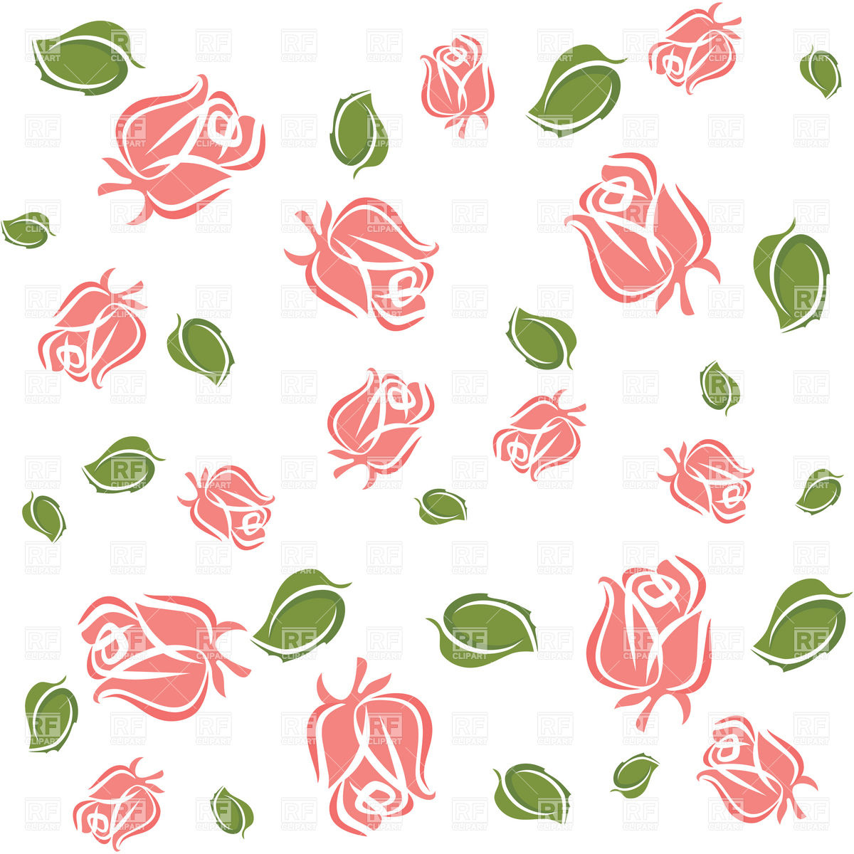 1200x1200 Wallpaper With Rose Buds And Leaves Vector Image Vector Artwork