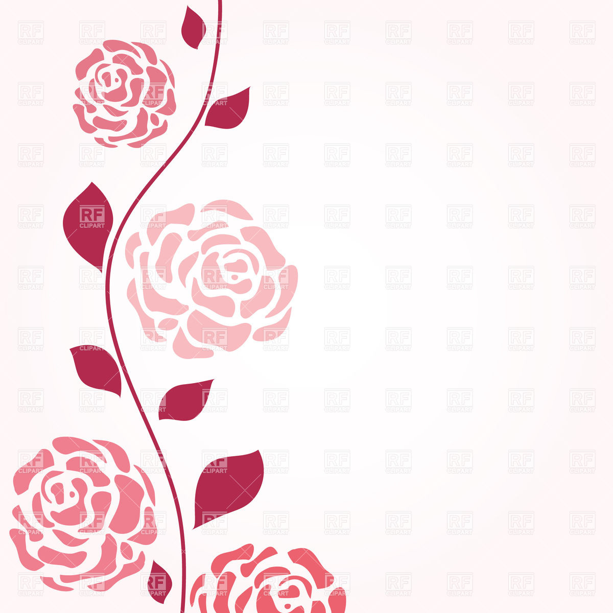 1200x1200 Abstract Rose Stem With Flowers Vector Image Vector Artwork Of