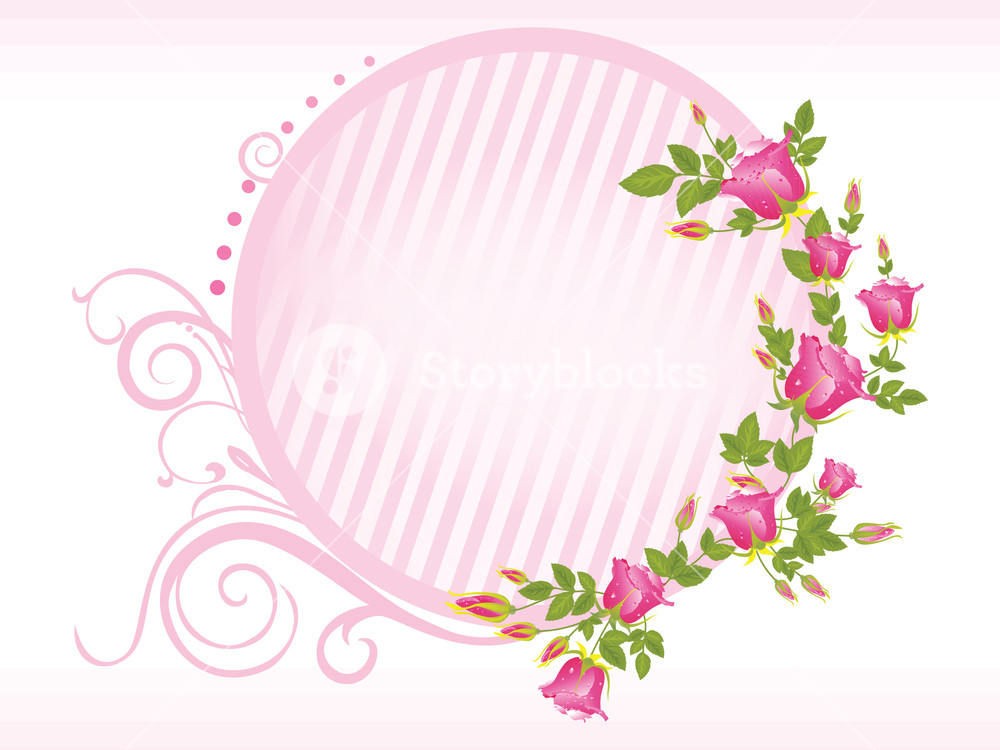 1000x750 Vector Rose Flower Frame Royalty Free Stock Image