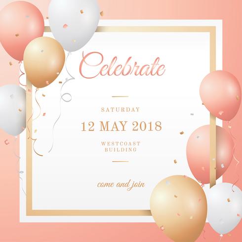 490x490 Invitation Rose Gold Vector