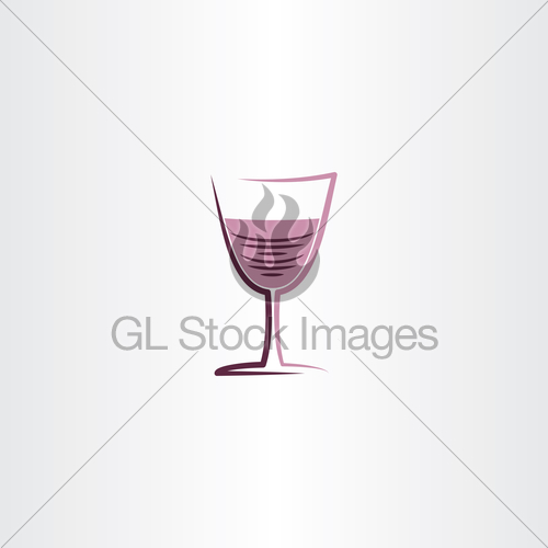 500x500 Stylized Wine Glass Rose Icon Vector Illustration Gl Stock Images
