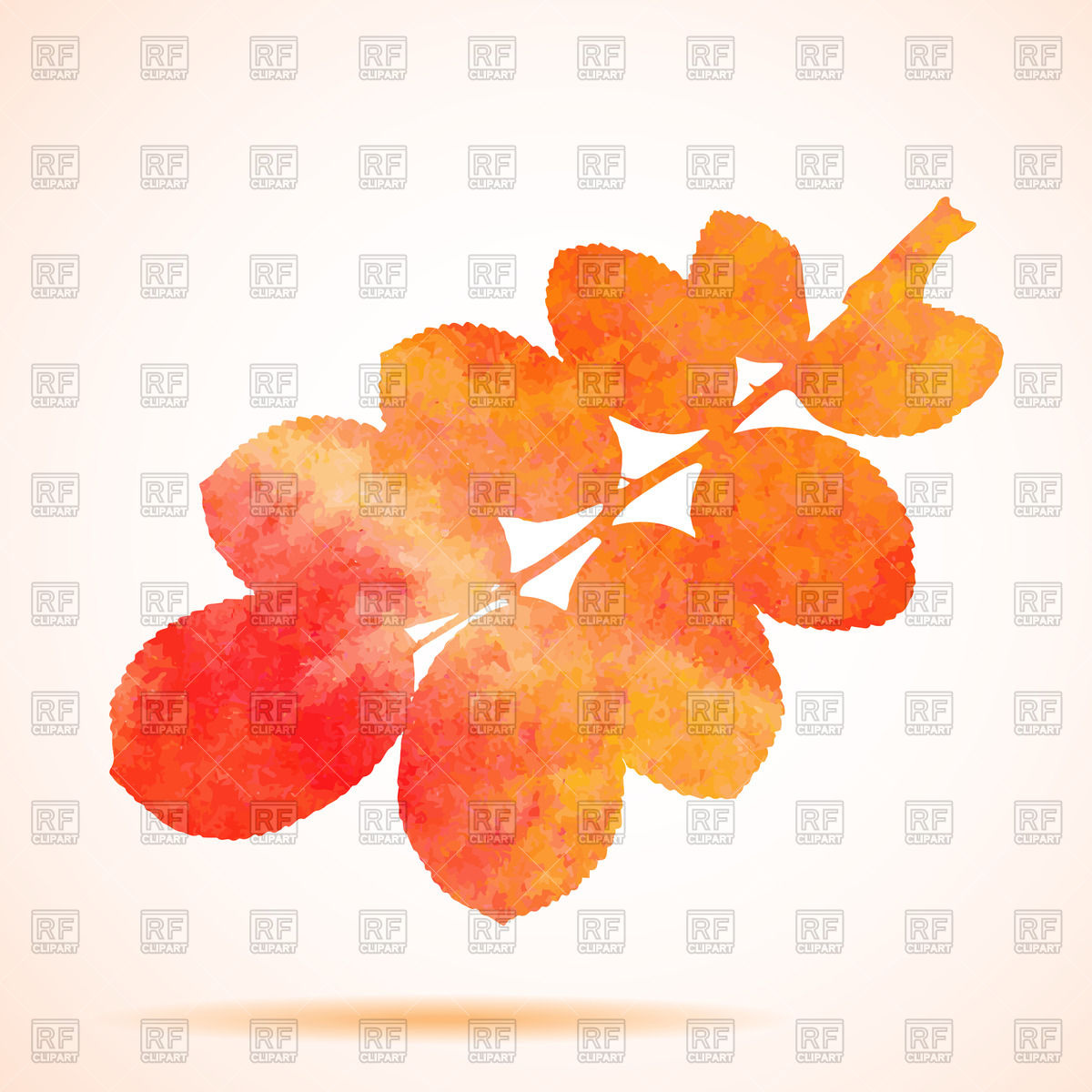 1200x1200 Orange Watercolor Dog Rose Leaf Vector Image Vector Artwork Of