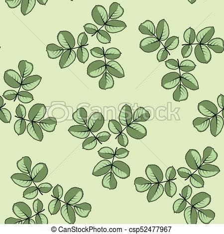 450x470 Seamless Pattern Made From Rose Leaves. Clip Art Vector