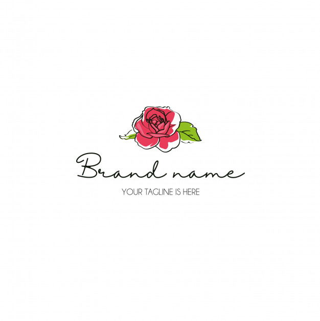 626x627 Hand Draw Rose Logo Vector Premium Download