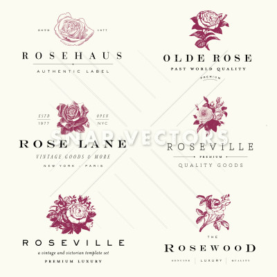 400x400 Vector Rose Logo Set