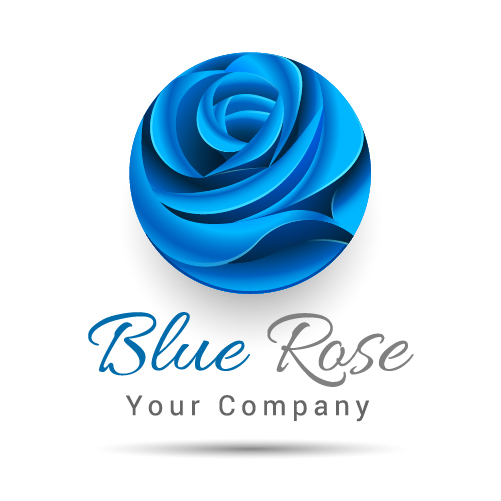 501x501 Blue Rose Logo Design Vector Free Download