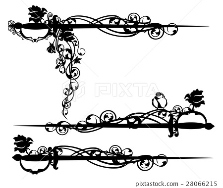 450x380 Epee Sword Among Rose Flowers Vector Design