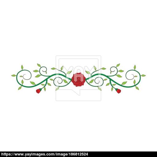 512x512 Flat Color Rose Ornament Icon Vector