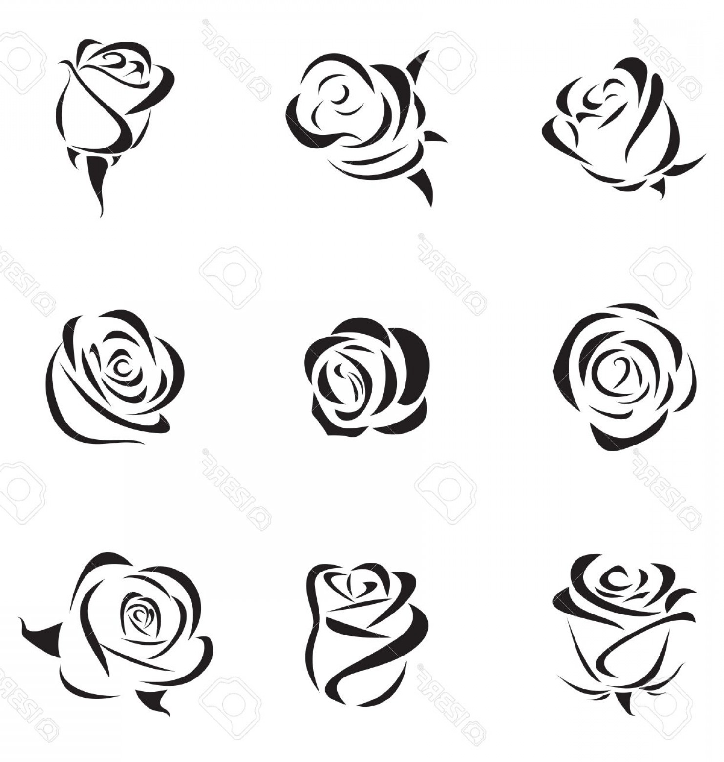 1482x1560 Simple Rose Silhouette Vector Lazttweet
