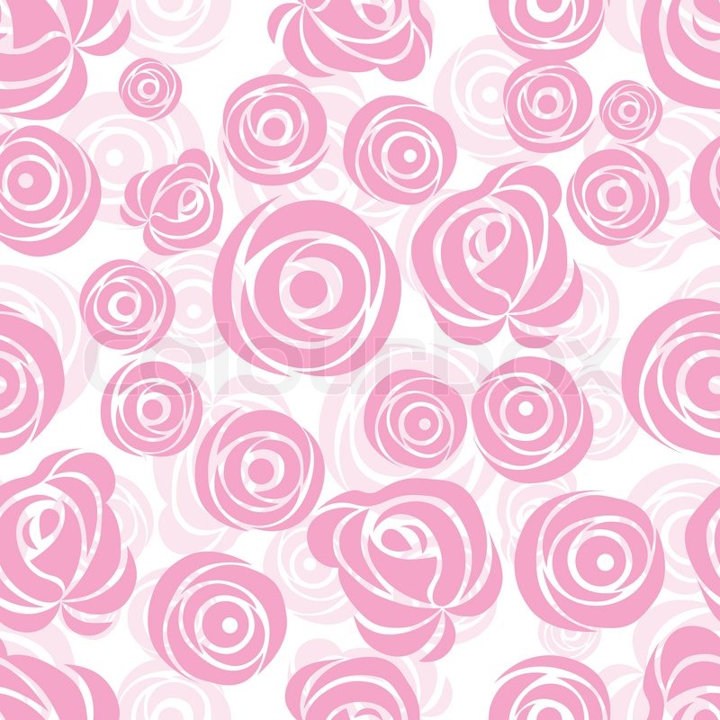 800x800 Pink Art Vector Rose Pattern. Seamless Flower Background Pattern