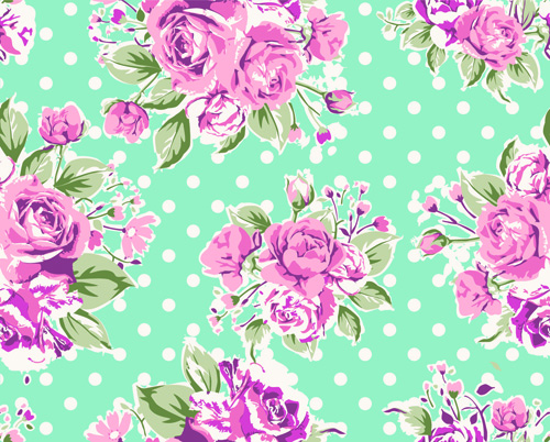 500x402 Seamless Flowers Pattern Vector 01 Free Download